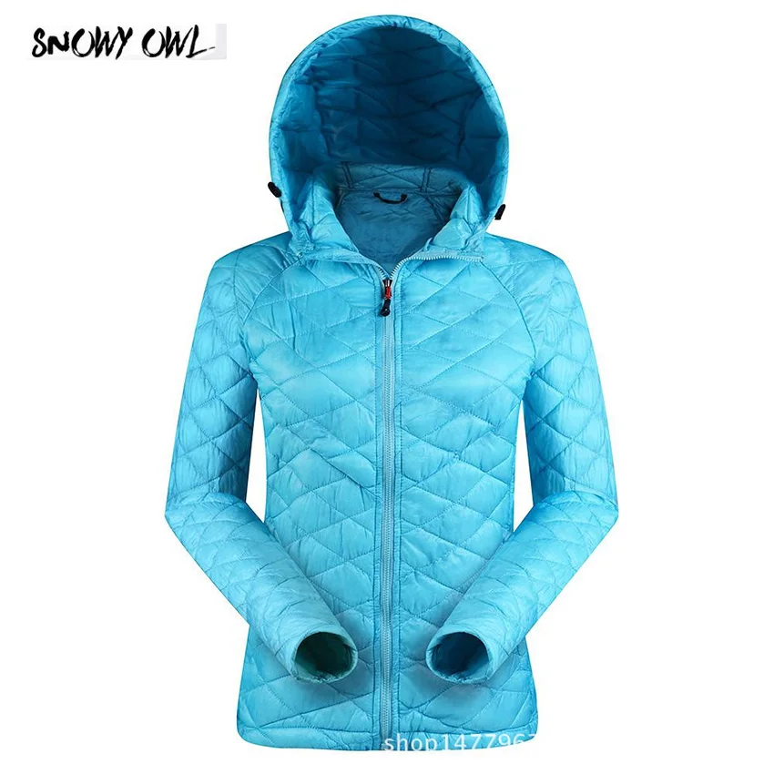 

New Winter Women Thermal Ultralight Down Jacket Outdoor Hooded Windproof Parka Hiking Lightweight down jacket Coat ZL26