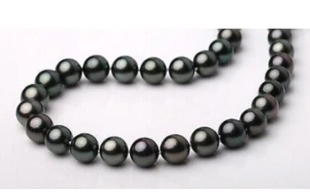 

Noble 18"9-10mm natural tahitian genuine black round pearl necklace 38896> Wholesale Lovely Women's Wedding Jewelry