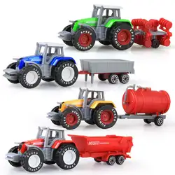Строительный грузовик трактор Игрушечная модель сельскохозяйственный автомобиль с мальчиком модель игрушечной машины детский день