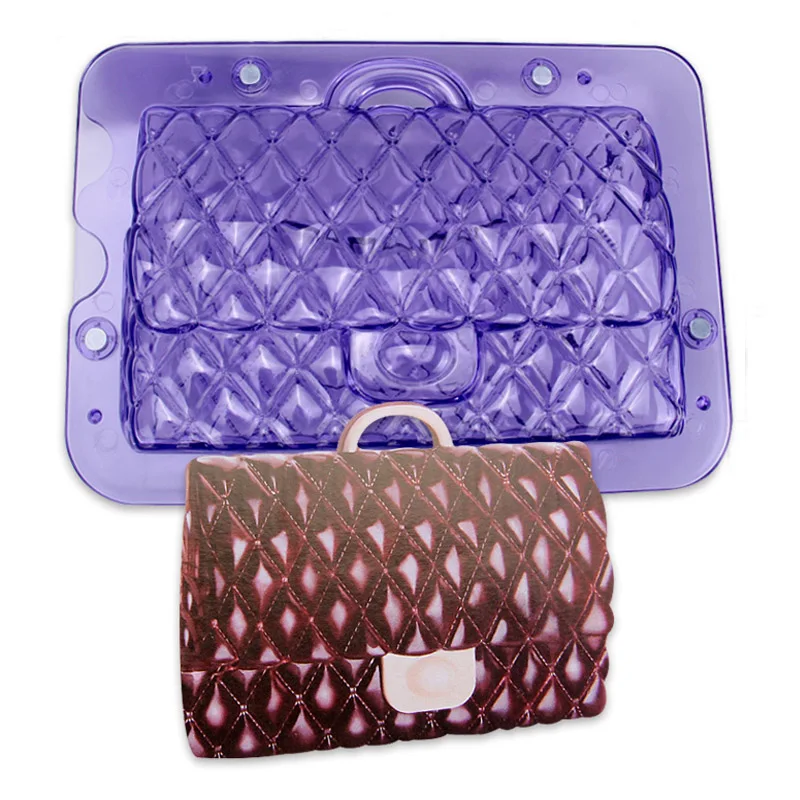 Large Size 3D DIY Handmade Cake lady handbag Chocolate Mold Plastic Polycarbonate Bag Cake Decorating Tools Chocolate Making