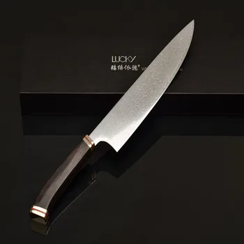 

8inch Chef Damascus Kitchen Knife Japanese VG10 Damascus Steel Gyuto Cleaver Slicing Meat Cutter Fish Fillet Cooking Knife 46.1