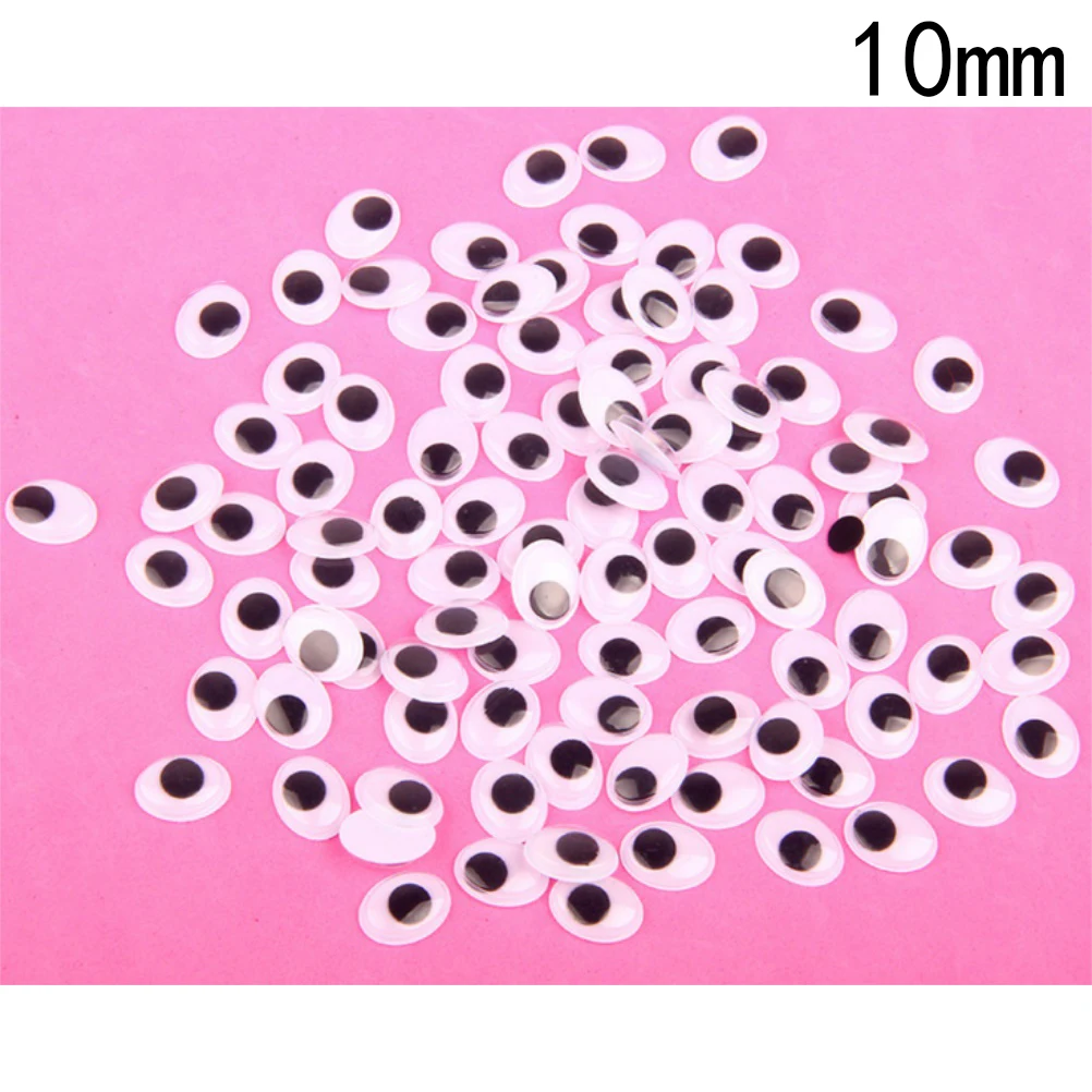 TOYZHIJIA 100 шт 4 размера не самоклеющиеся черные глаза для кукол игрушки, используемые для кукол аксессуары 5 мм/7 мм/8 мм/10 мм - Цвет: 10