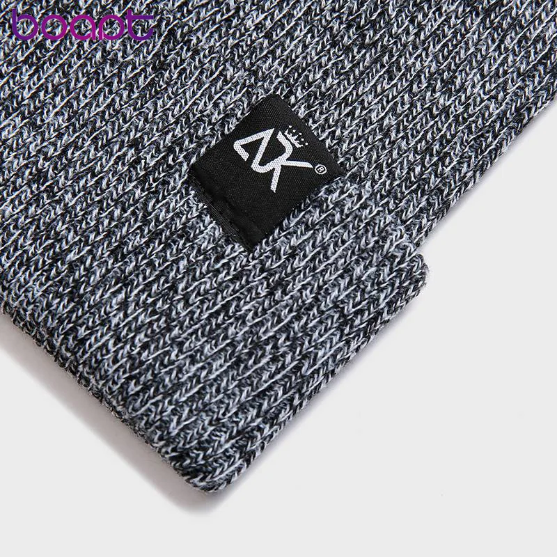 Letter ADK Knitted Hat Women Winter Warm Casual Acrylic Hat Crochet Ski Beanie Hat Female Men Soft Baggy Crimping Hip Hop Cap