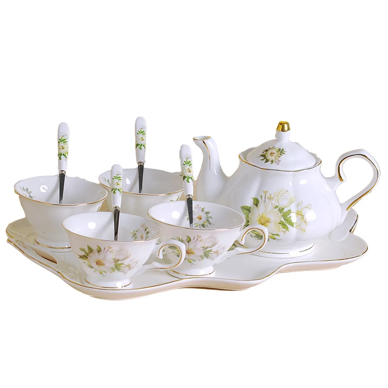  Europe Camellia Bone China Coffee Set British Porcelain Tea Set Ceramic tea pot Coffee Cup Mug Milk - 32934870734