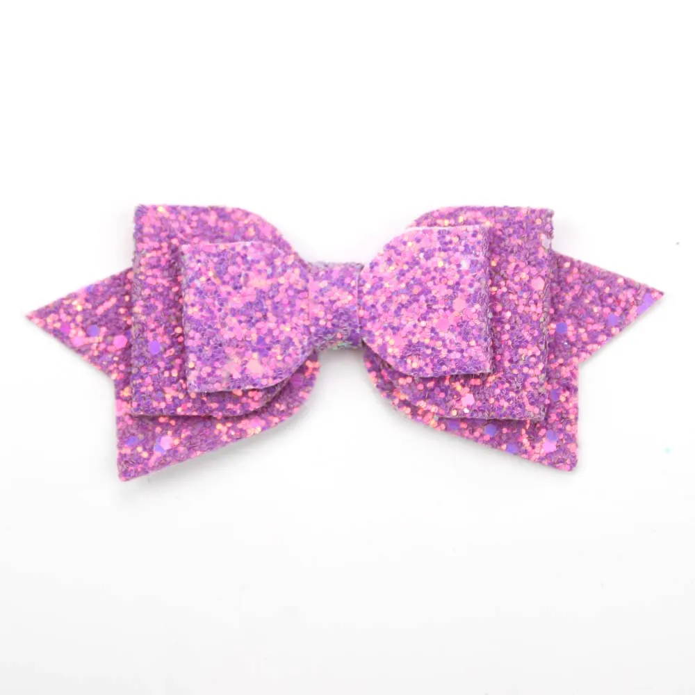 48PCS 5inch Glitter Bows Sequin bow Boutique Hair bows Hair Accessories FOR Hairclips or No Clip Accessory - Цвет: 13