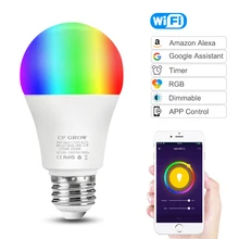 Интеллектуальная беспроводная(Wi-Fi) светильник лампа 9 Вт 10 Вт 12 Вт E27 A60 RGB волшебная лампа светильник Wake Up светильник Совместимость дома прихожей светильник ing 220V