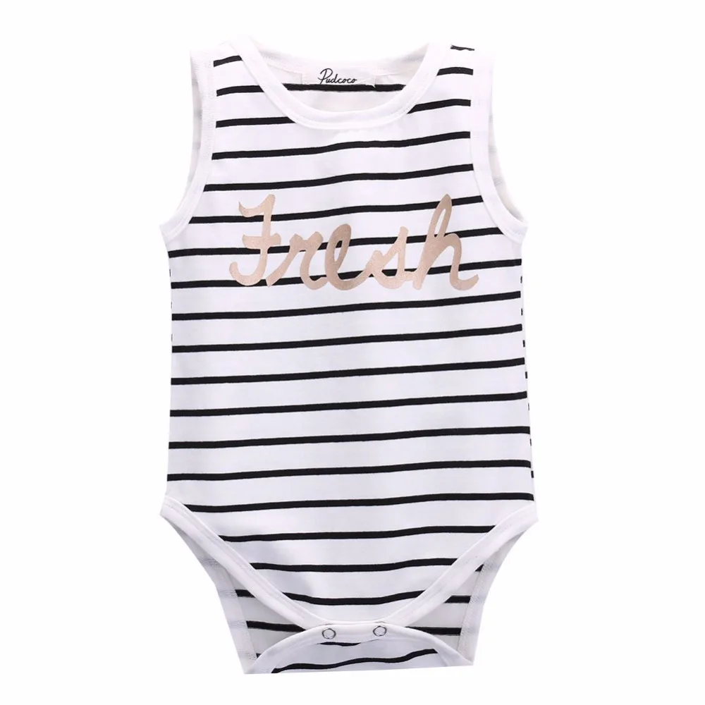 2017 toddler infant font b baby b font boy girls striped rompers sleeveless vest top cotton