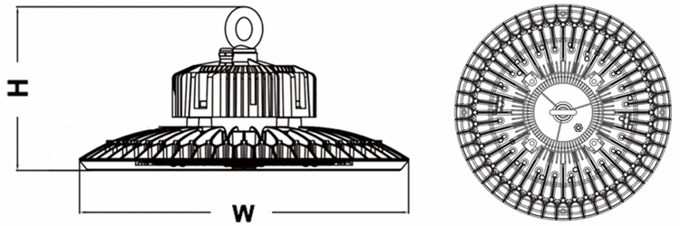 ufo LED high bay light dimensions
