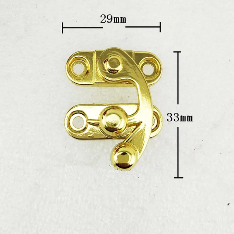 Furniture Locked,Box Suitcase Toggle Latch Buckles,Antique Alloy Right Lock,Zinc Alloy Wooden Box Lock,Gold Color,29*33mm,2Pcs