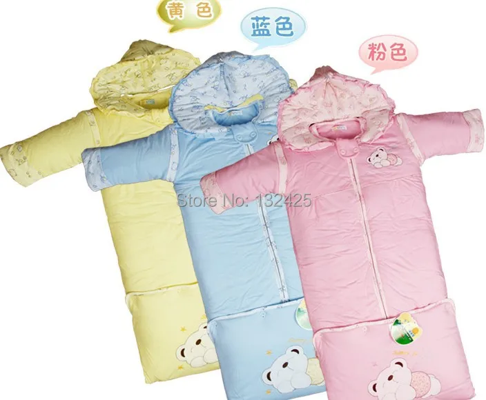 

Uyku Tulumu New Fashion Baby Sleeping Bag Lovely Bear Pattern For Boy And Girl Removale Sleeve&hat Lengthen Sleepsack Cloth B12