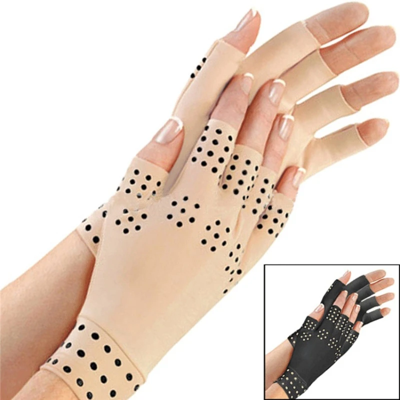 

New Half finger Magnetic Anti Arthritis Health Compression Therapy Gloves for safe wrist