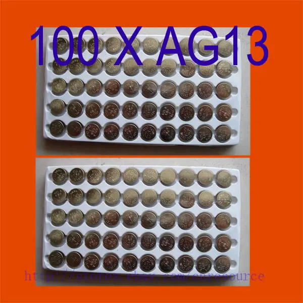 

100PCS AG13 Button Cell Batteries AG 13 G13 LR44 A76 N ship by air mail
