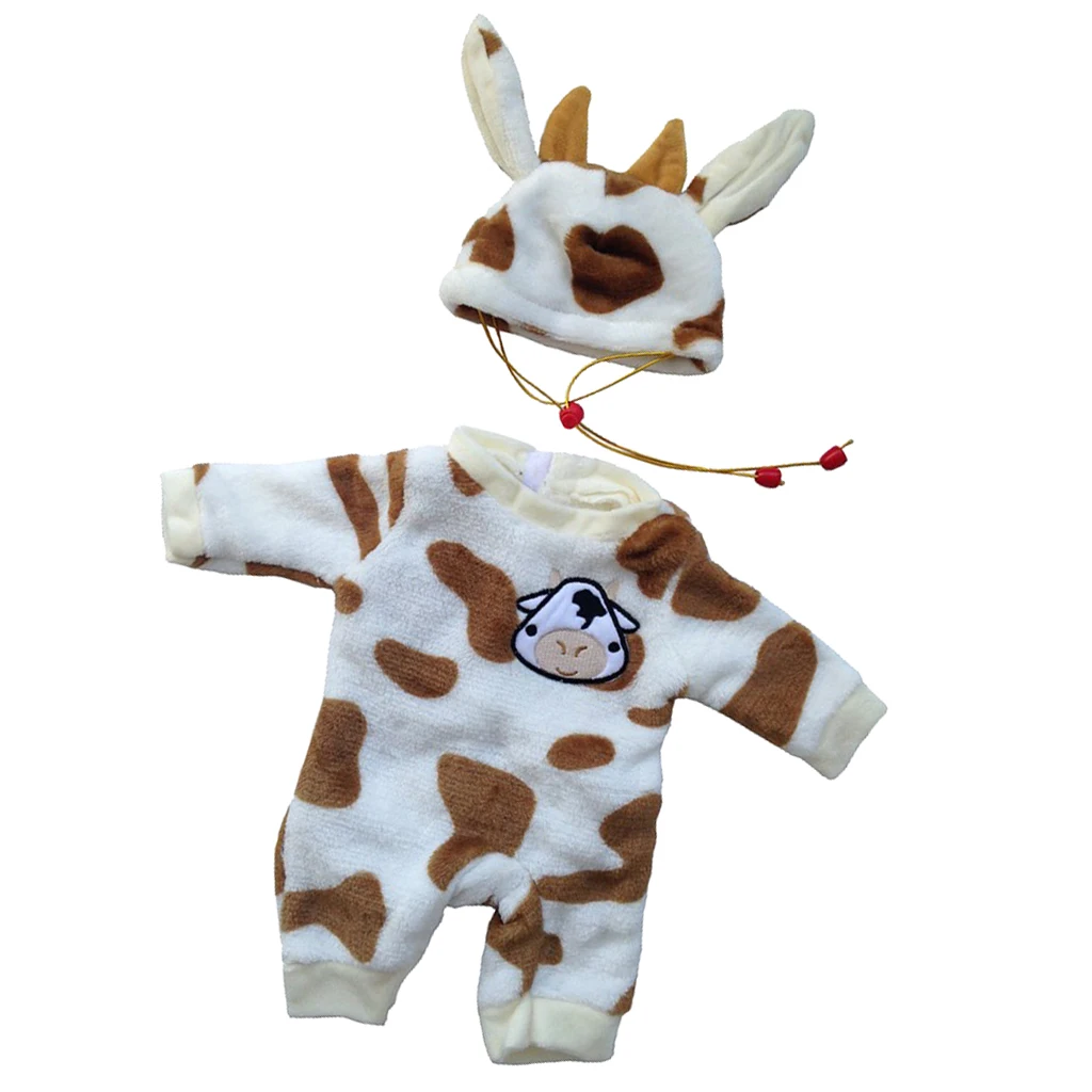 Popular Lovely Newborn Baby Doll Printed Jumpsuit Suit for 50cm Reborn Doll Accs Clothes Set