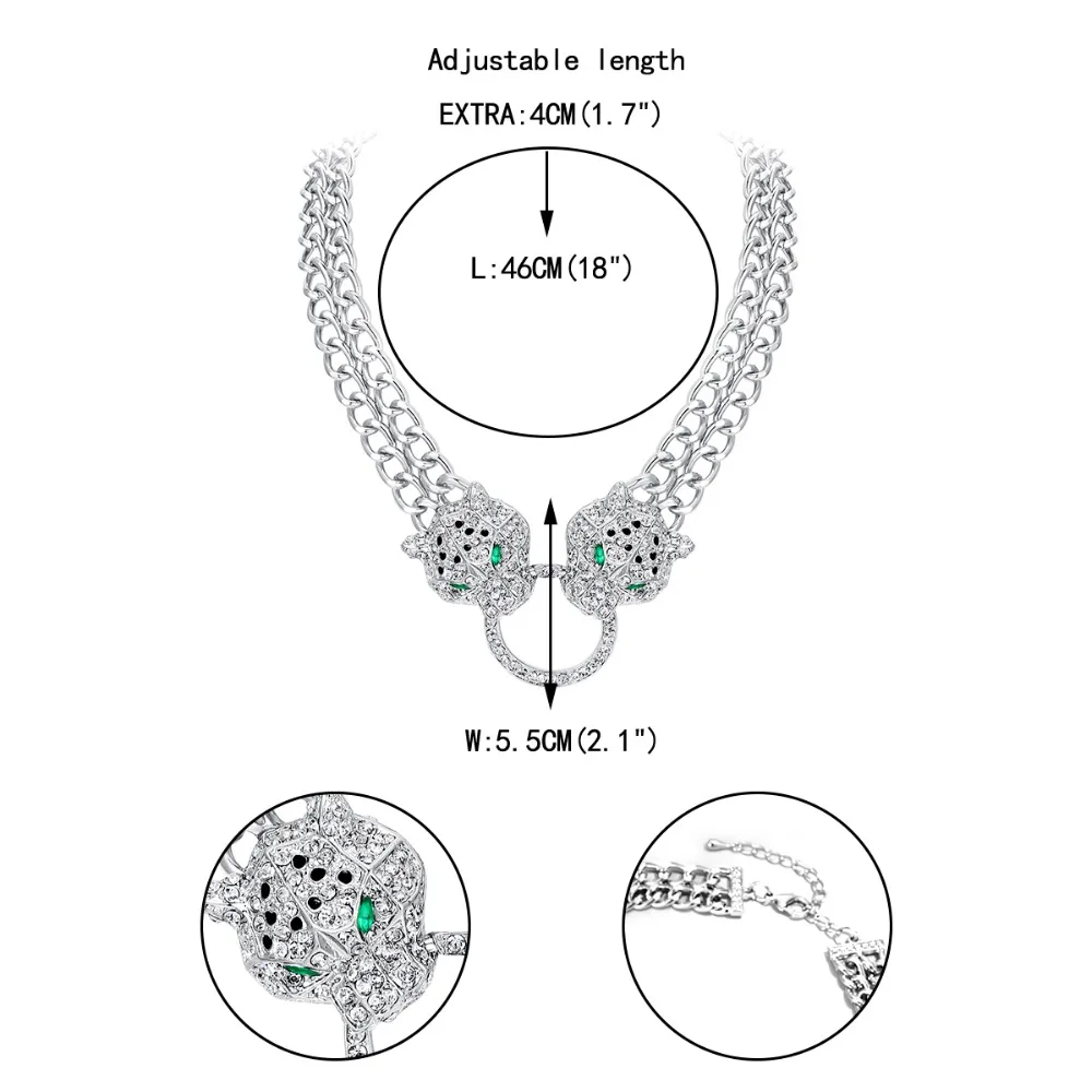 Ожерелье с подвеской в виде пантеры, колье с леопардовым принтом, подвеска с кристаллами для женщин, вечерние ювелирные изделия, Подарочные ожерелья
