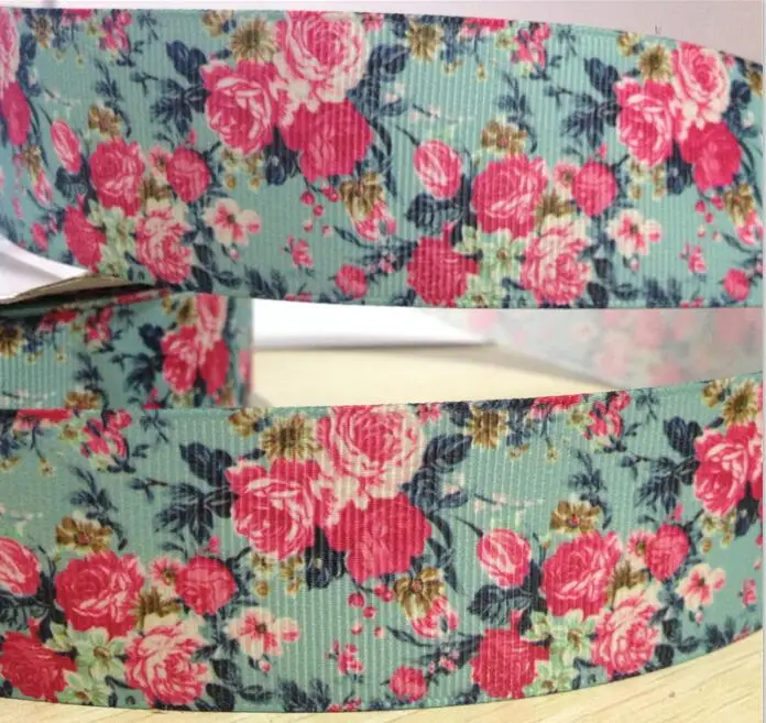 Выберите размер 16 22 25 38 50 75 мм ширина розовой ленты с цветами цветочный принт корсажная лента банты для волос FL01 - Цвет: 8220