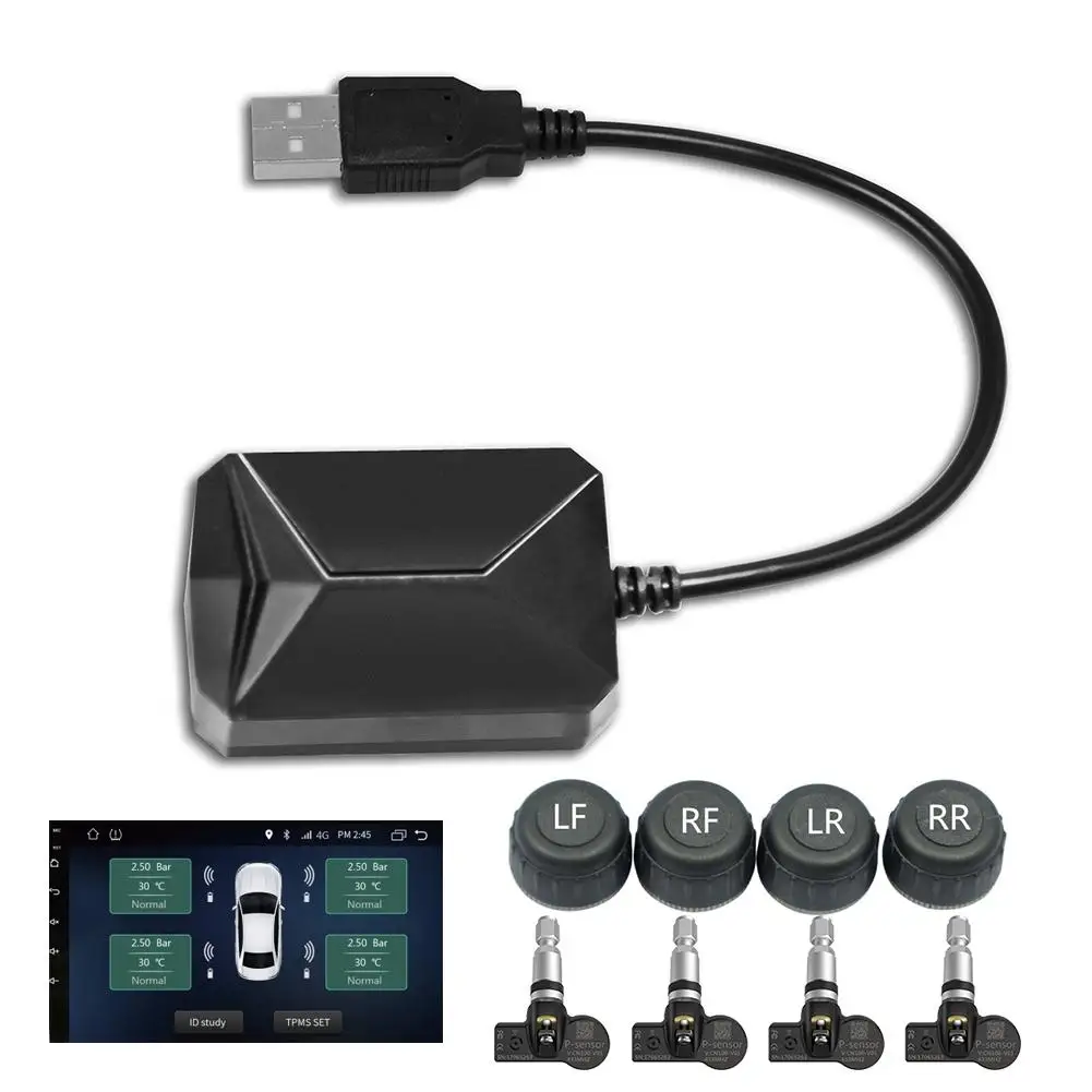 Автомобильный TPMS USB подключение Android DVD/MP5 навигация большой размер экран Мониторы система контроля давления в шинах для универсального автомобиля