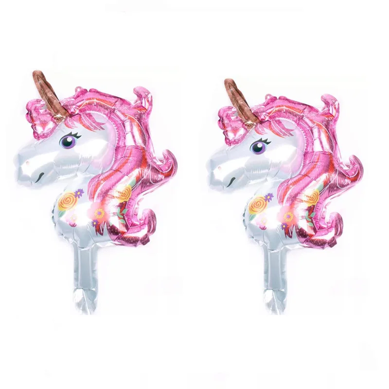 

2PCS/lot 46*28CM Unicorn Birthday Theme Foil Balloon Baby Shower Wedding Birthday Party Decorations Kids Air Straw For Gift