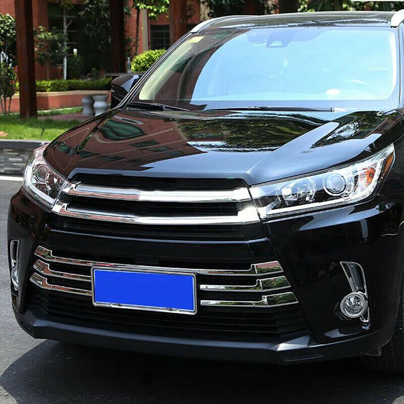 2pcs Front Fog Light Lamp Cover Trim For Toyota Highlander ABS