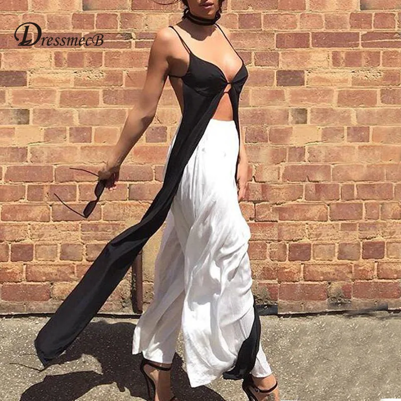 DRESSMECB спинки Лоскутная Растениеводство Топ Для женщин открытые летние без