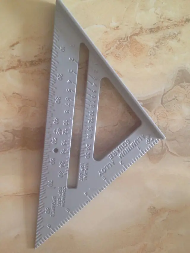 

7 Speed polegada aluminum roofing square Triangle Angle rapporteur try instead Carpenter measuring tools layout