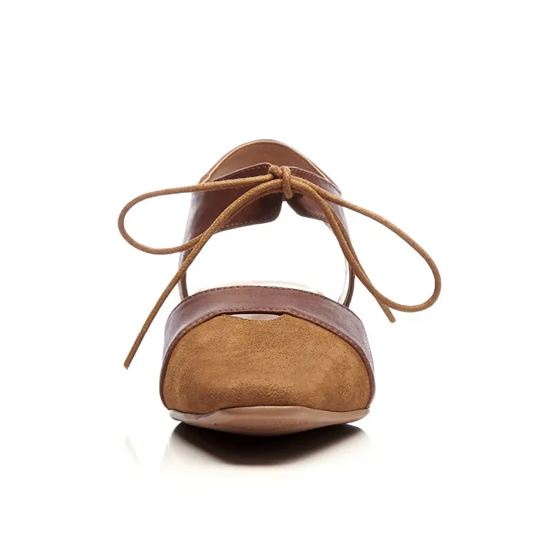 De Taille 2018 Vache Chaussures Carré En marron Se Dames Bout À Lacets Femmes 43 noir Pointu Cuir Casual Talons Suede Pu Esveva Mixte Luo 34 Kid Bas Couleur Pompes AZBZ8q