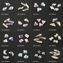 Лучшие продажи кристалл AB 3D дизайн ногтей Стразы необычной формы кристаллы и камни для DIY художественное оформление ногтей