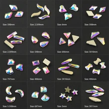 Meilleure vente cristal AB 3D Nail Art strass fantaisie en forme de cristaux et de pierres pour bricolage ongles Art décoration(China)