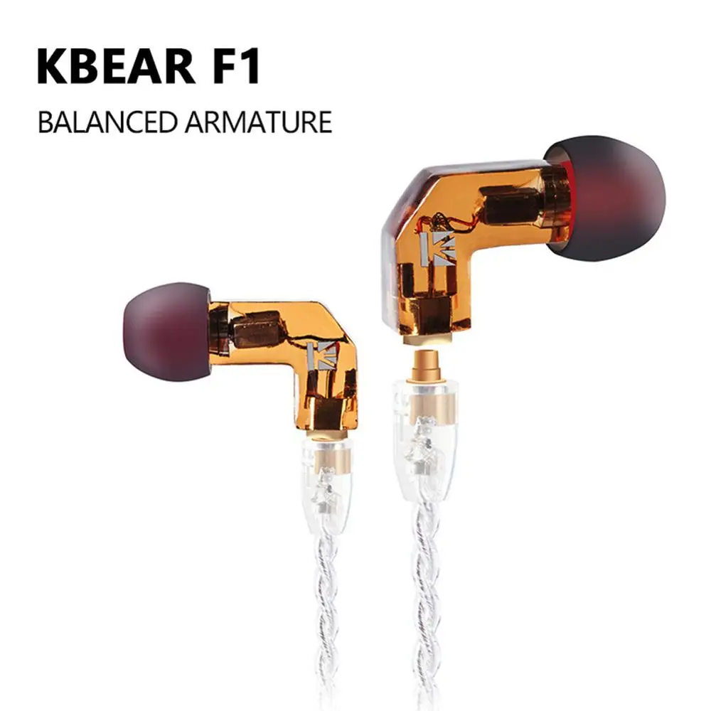 

KBEAR F1 Balanced Armature in Ear Earphone Running Sport Technology HIFI Headset with 3.5mm MMCX Earbud