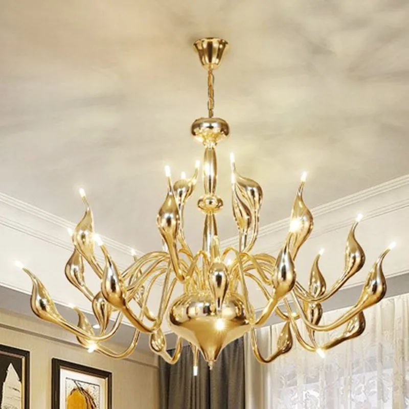 

Modern Swan Lamp G4 Led Pendant Chandelier Metal Lighting Fixture for home
