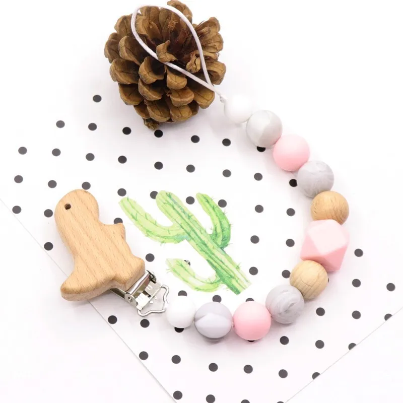 09 1 шт. Новинка DIY цепочка для детской соски зажим из натурального дерева силиконовый жевательный зажим в форме шарика для новорожденных детей незаменимые ударопрочные подарки - Цвет: 09