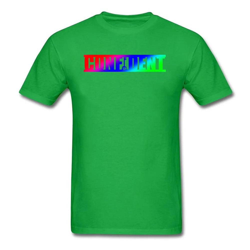 2018 New Student T-shirts Round Collar Short Sleeve 100% Cotton Fabric Confident LGBT+ Tops Shirt Printed Tops & Tees Confident LGBT+ green