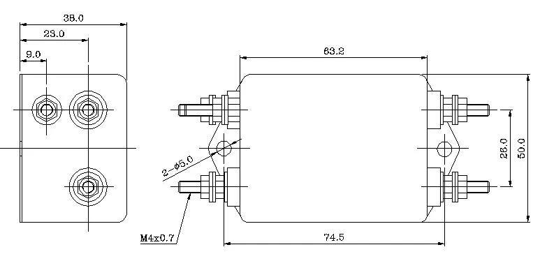Фильтр электроэнергии EMI 220V DC 30A двухступенчатый очиститель