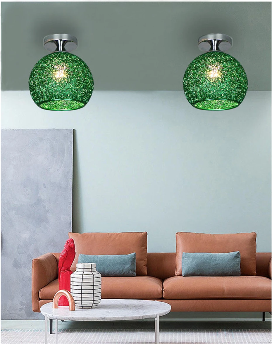 Винтажный потолочный светильник разноцветные, алюминиевые, круглые E27 потолочные лампы для коридора, ресторана, бара, кафе, квартиры