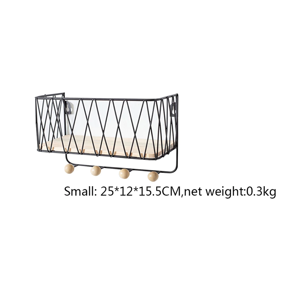 Модная простая железная настенная полка с сеткой, настенный стеллаж для хранения, органайзер для спальни, кухни, домашний декор, сделай сам, Настенная Декорация - Цвет: 25x12x15.5 cm