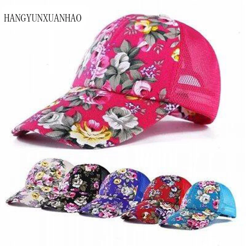 

Sunscreen Rose Floral Print Baseball Cap For Women Men Sport Mesh Caps Breathable Casual Golf Hats Snapback Hat Dropshipping