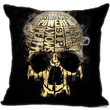 Beste Custom Skull-Roker (1) Kussensloop Slaapkamer Thuis Vierkante rits Kussenslopen (Een Zijde) #190404-01-47(China)