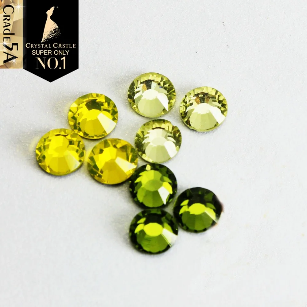 

Crystal Castle Jonquil Olivine Citrine Glass Crystal Strass Flatback Stone Glitter Hot Fix Rhinestone Hotfix For Women Shoes