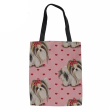 Бесшумная Дизайнерская Женская хозяйственная сумка Дамская Складная Сумочка Йоркширский принт Coth сумки пляжная сумка модные ручные сумки для лета