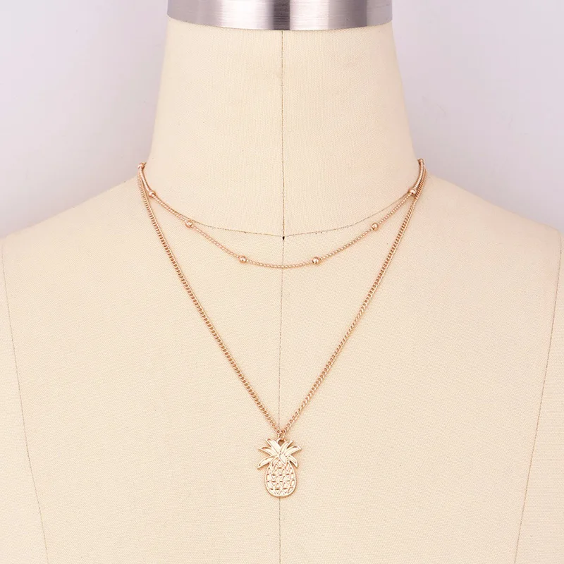 Новый модный многослойный ананас набор с колье fille Femme bijoux gift en gros|collier ananas|bijoux