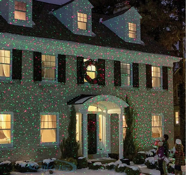 xmas garden laser night laser shower green red christmas lights