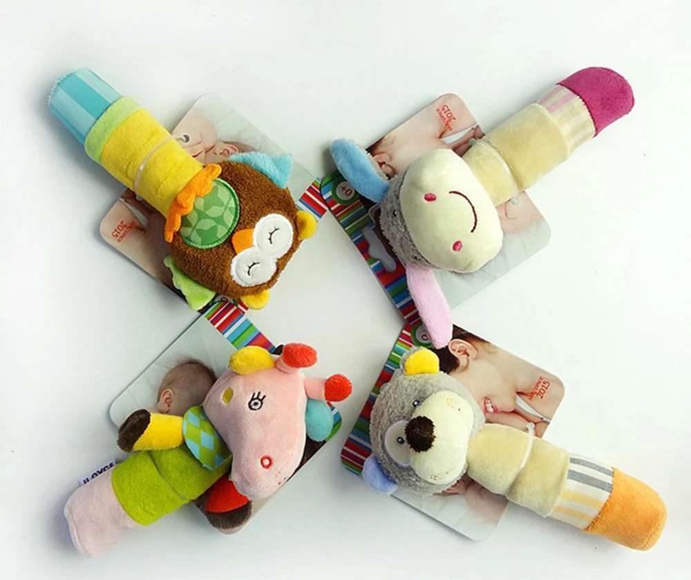 5 Стили Детские Игрушки BeBe Бар Животных Пищалка Bar Toys Детские Стороны Марионеточных Просвещения Плюшевые Куклы для Детей Мягкие