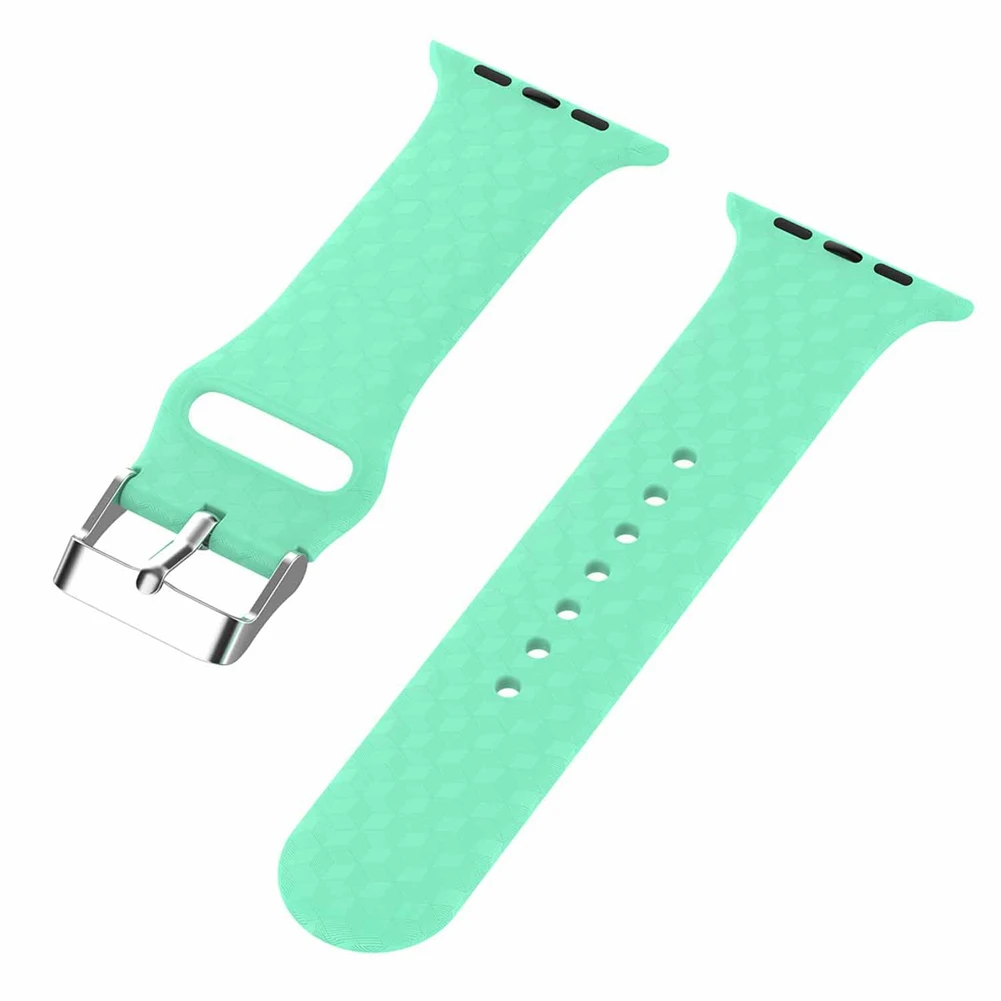 Leave blue 42mm Красочный мягкий силиконовый спортивный ремешок для наручных часов Apple Watch серии 1 2 3 4 38 мм 42 мм резиновый ремешок для наручных часов IWatch, версия Series4 - Цвет: Leave blue 42mm