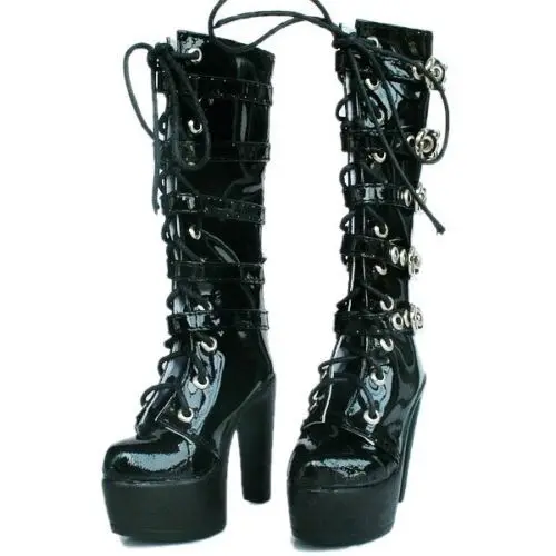 

[wamami] 50# Black 1/3 SD BJD Dollfie High Heels Synthetic Leather Boots/Shoes-7.5cm