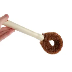 Новый натуральный кокос антипригарная коричневая Чистящая Щетка с длинной ручкой Висячие волокна мыть масло кухонный горшок Чистая щетка