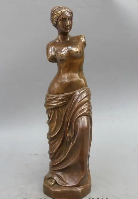 

free 14" Western Bronze Copper West Belle Statue Art Sunder Arms Sculpture fast