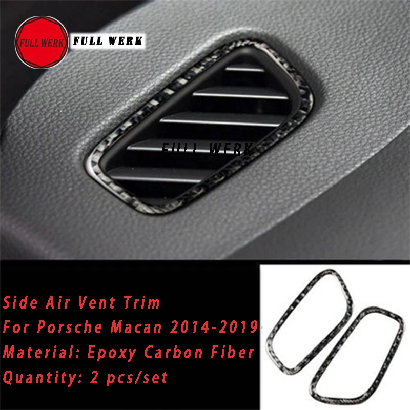 Car Central Air Vent Decoration Trim Per Porsche Macan 14-19 Side Air Vent Outlet Cover Sticker Frame Accessori Interni Auto