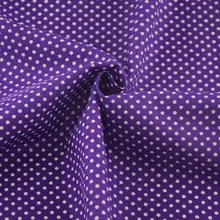 Фиолетовый хлопок ткань метр Telas De Algodon Para лоскутное шитье печатных белый горошек дизайн Tecidos Para Costura