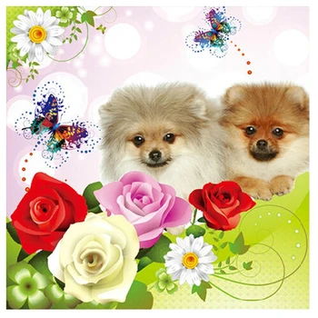 

Flowers Dog Needlework Decoration Decor Drill full rhinestone diamond Cross diamond rhinestone stick Diamont painting complet