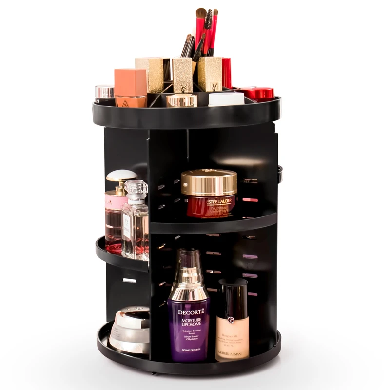 

Fashion Rotatable Makeup Organizer Storage Box Plastic Desktop Dressing Table Cosmetic Organizer Makeup Box Lipstick Holder