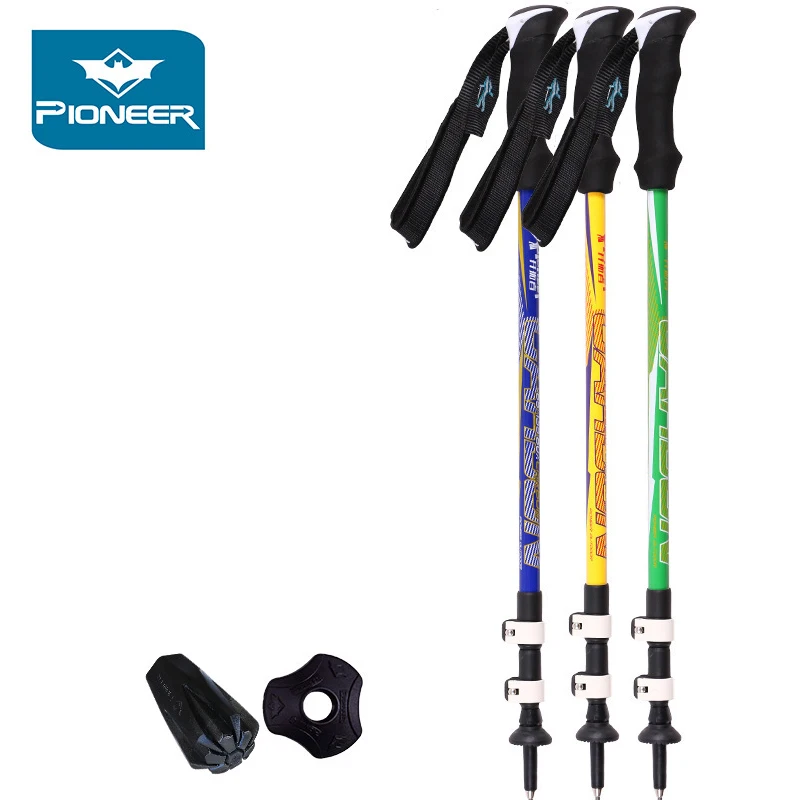 2 Pcs Adjustable Walking Pole Backpacking Hiking Sticks Canes For Travel Outdoor Trail Trekking Climbing Walkabout Pedestrianism